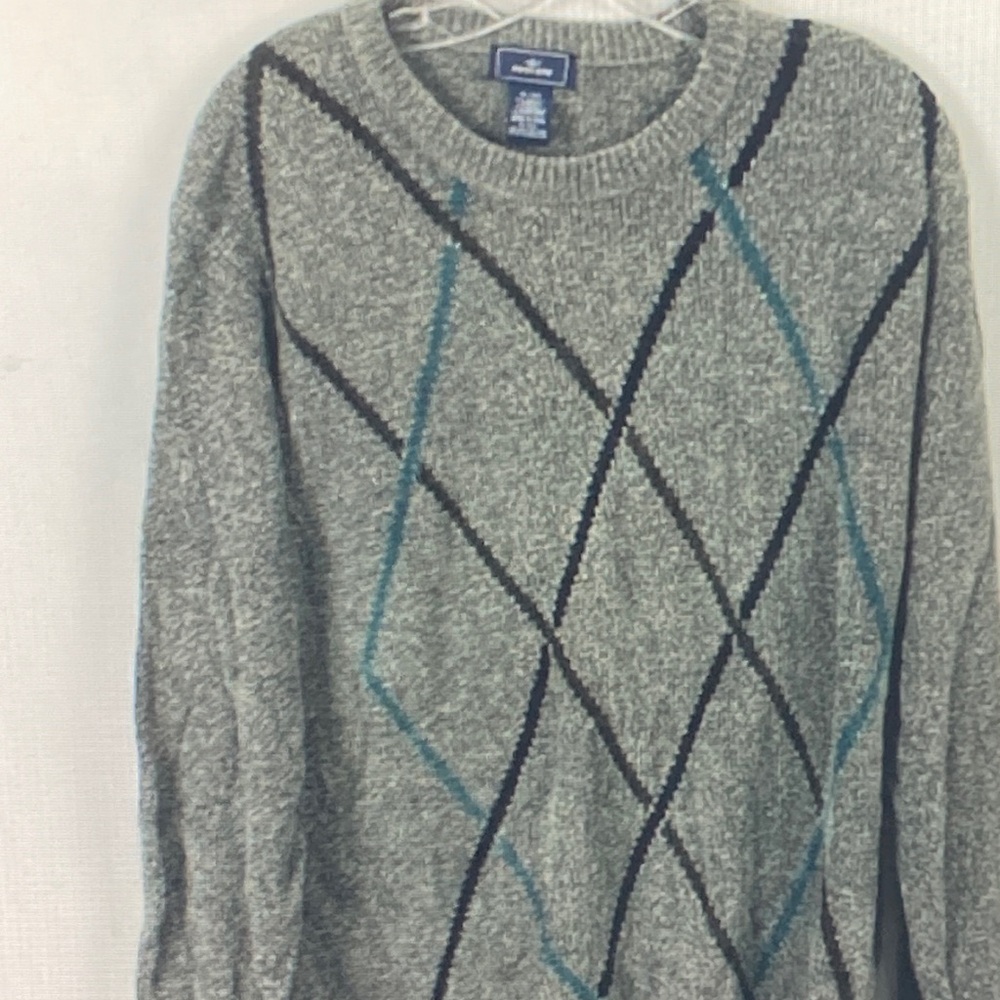 Pendleton Gray and Blue Argyle Crewneck Sweater